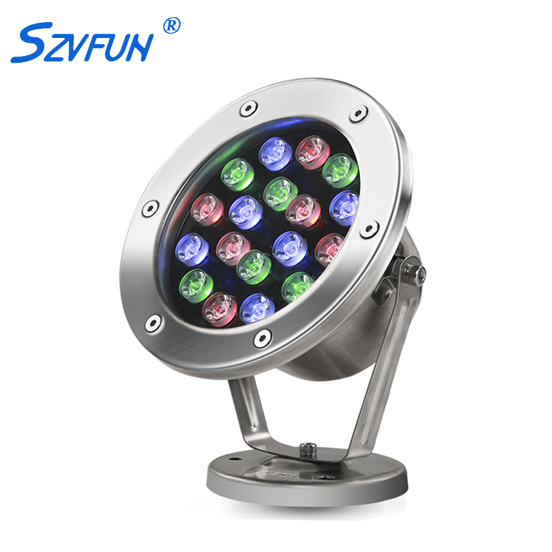 9W 12W 18W Led Spot Light IP68 12v LED Luz subacuática Acero inoxidable